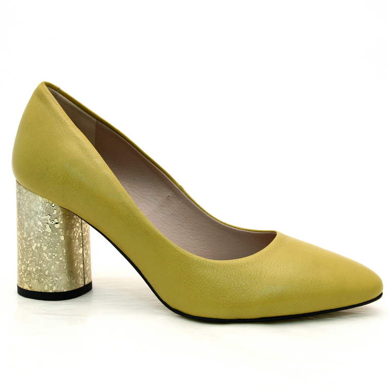 Туфли женские 0371M-0120-Rosa Zlota кожа-кожа жёлтые